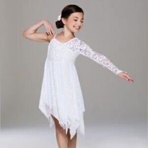 Elegant White Lace Kids Costume Size Medium